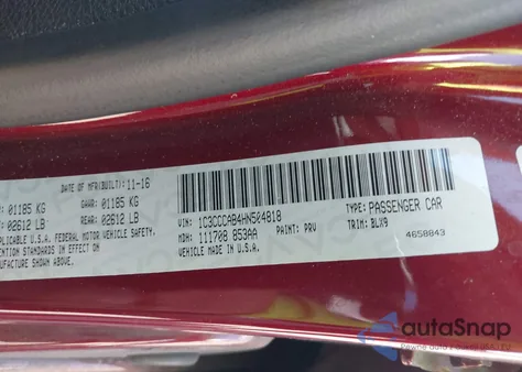 2017 Chrysler 200 Limited Platinum from USA, damaged, VIN 1C3CCCAB4HN504818